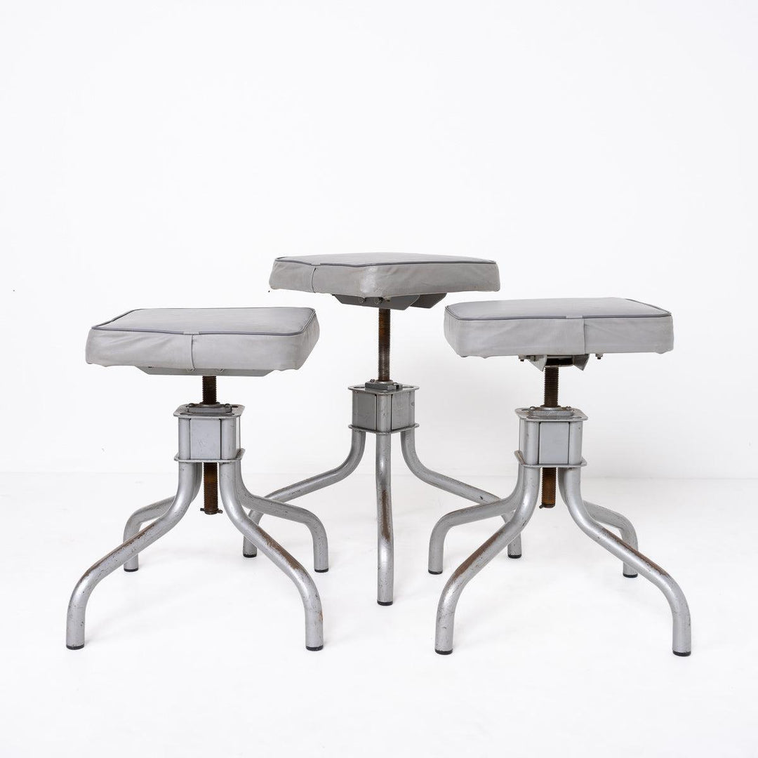 Reclaimed Industrial Factory Height Adjustable Stools by Leabank Chairs Ltd