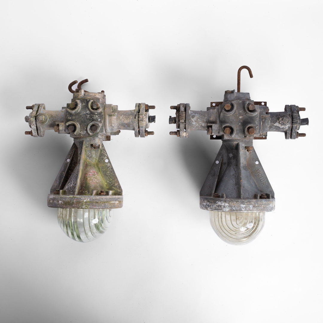 Reclaimed Industrial Flameproof Mining Lights by Victor