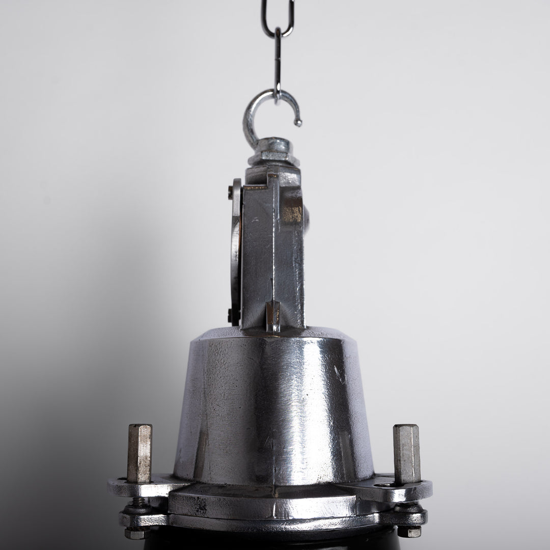 Reclaimed Industrial Green Enamel Pendants by Thorlux