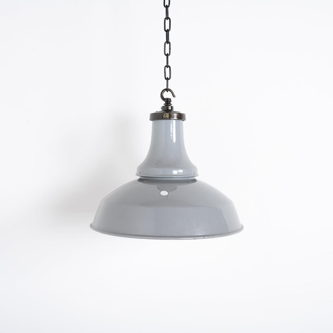 Reclaimed Industrial Vitreous Enamelled Pendant Lights by Benjamin Electric