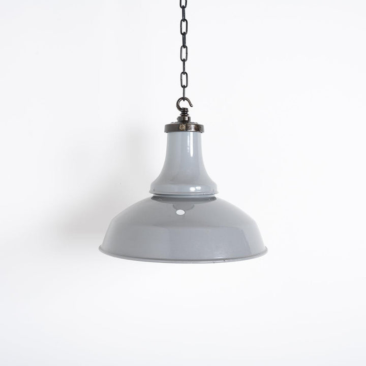 Reclaimed Industrial Vitreous Enamelled Pendant Lights by Benjamin Electric