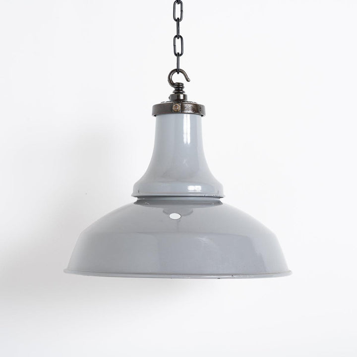 Reclaimed Industrial Vitreous Enamelled Pendant Lights by Benjamin Electric