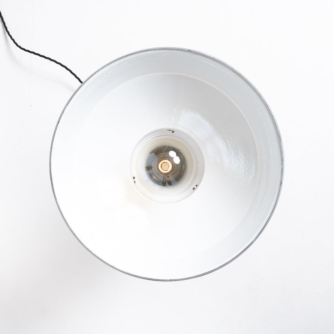 Reclaimed Industrial Vitreous Enamelled Pendant Lights by Benjamin Electric