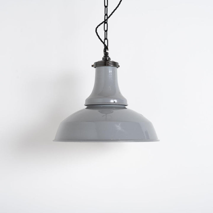 Reclaimed Industrial Vitreous Enamelled Pendant Lights by Benjamin Electric