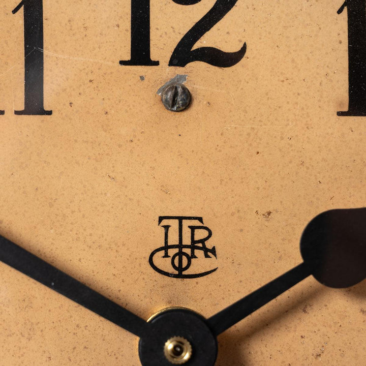 Reclaimed Small Industrial Art Deco Stepped Copper Case Wall Clock by ITR