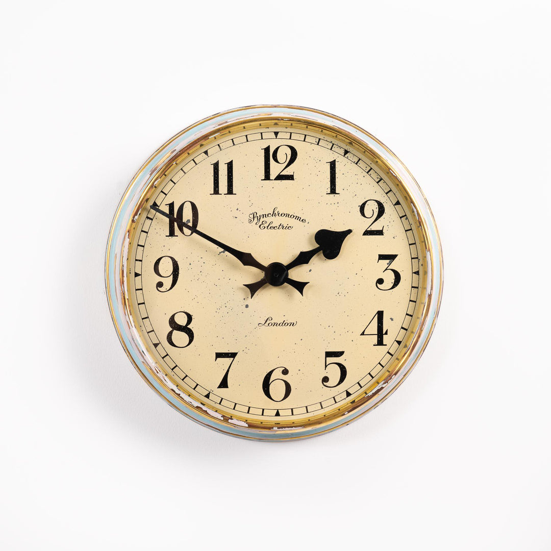 Reclaimed Vintage Brass Factory Wall Clock by Synchronome