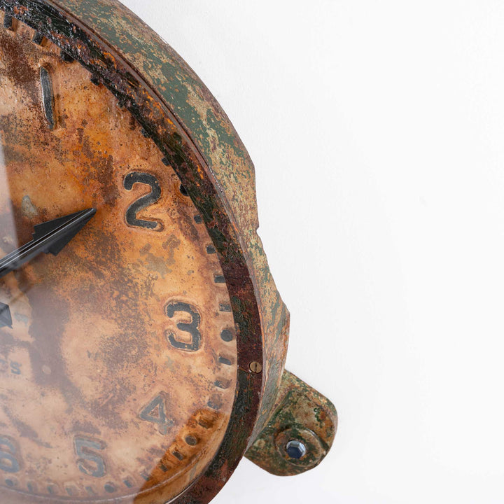 Reclaimed Vintage External Cast Iron Railway Clock by Gents of Leicester