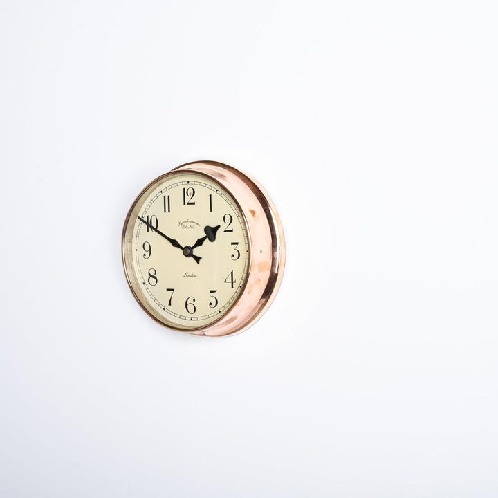 Reclaimed Vintage Polished Copper Factory Wall Clock by Synchronome