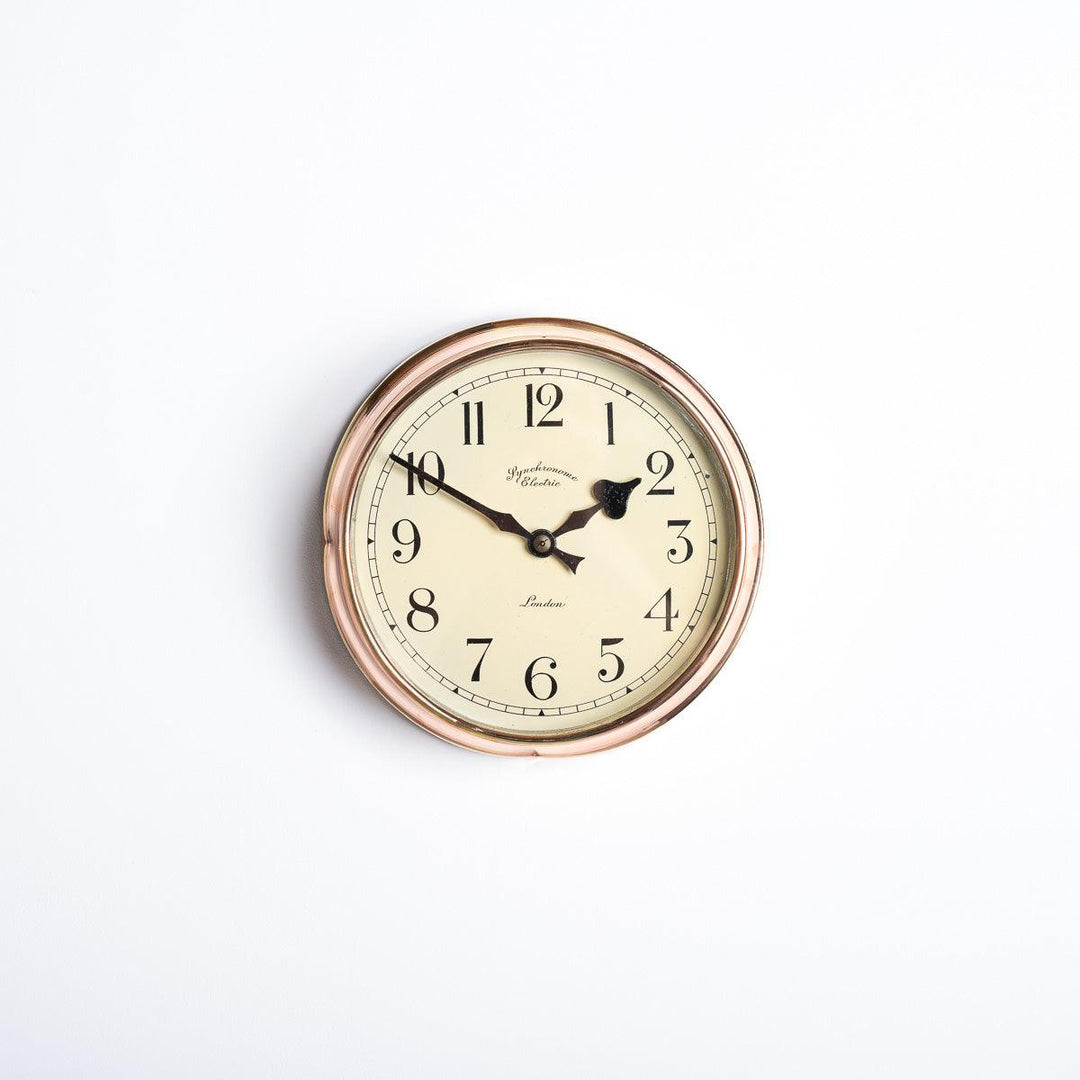 Reclaimed Vintage Polished Copper Factory Wall Clock by Synchronome