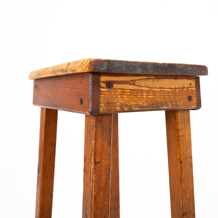 Reclaimed Vintage Timber School Laboratory Stool (Low)