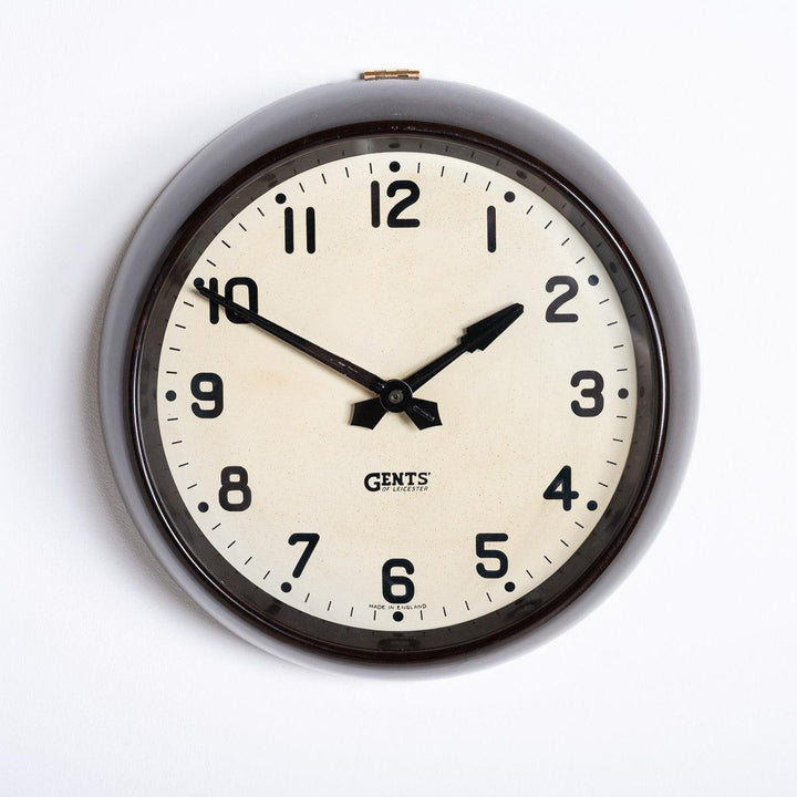 Salvaged Industrial Bakelite Wall Clock by Gents of Leicester