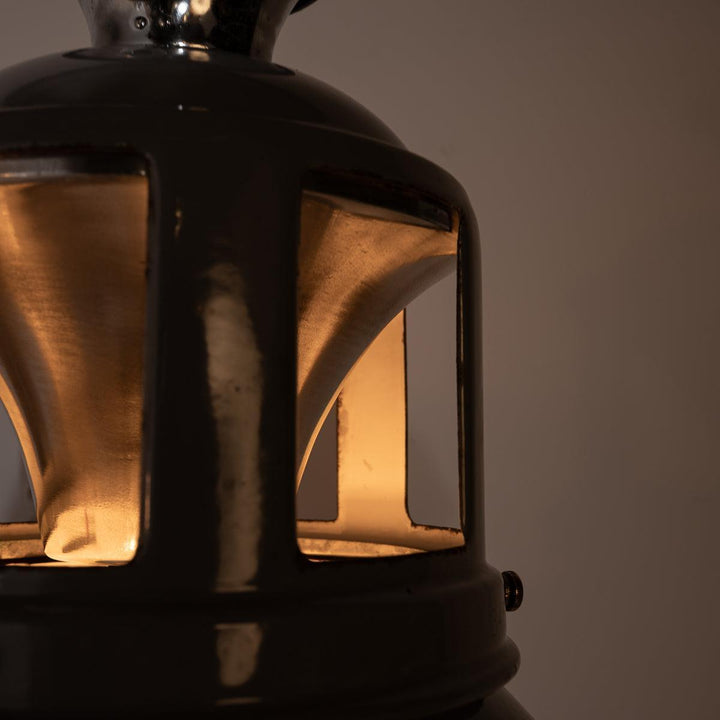 Set of Three XL Reclaimed Grey Enamel Industrial Pendant Lights by Benjamin Electric