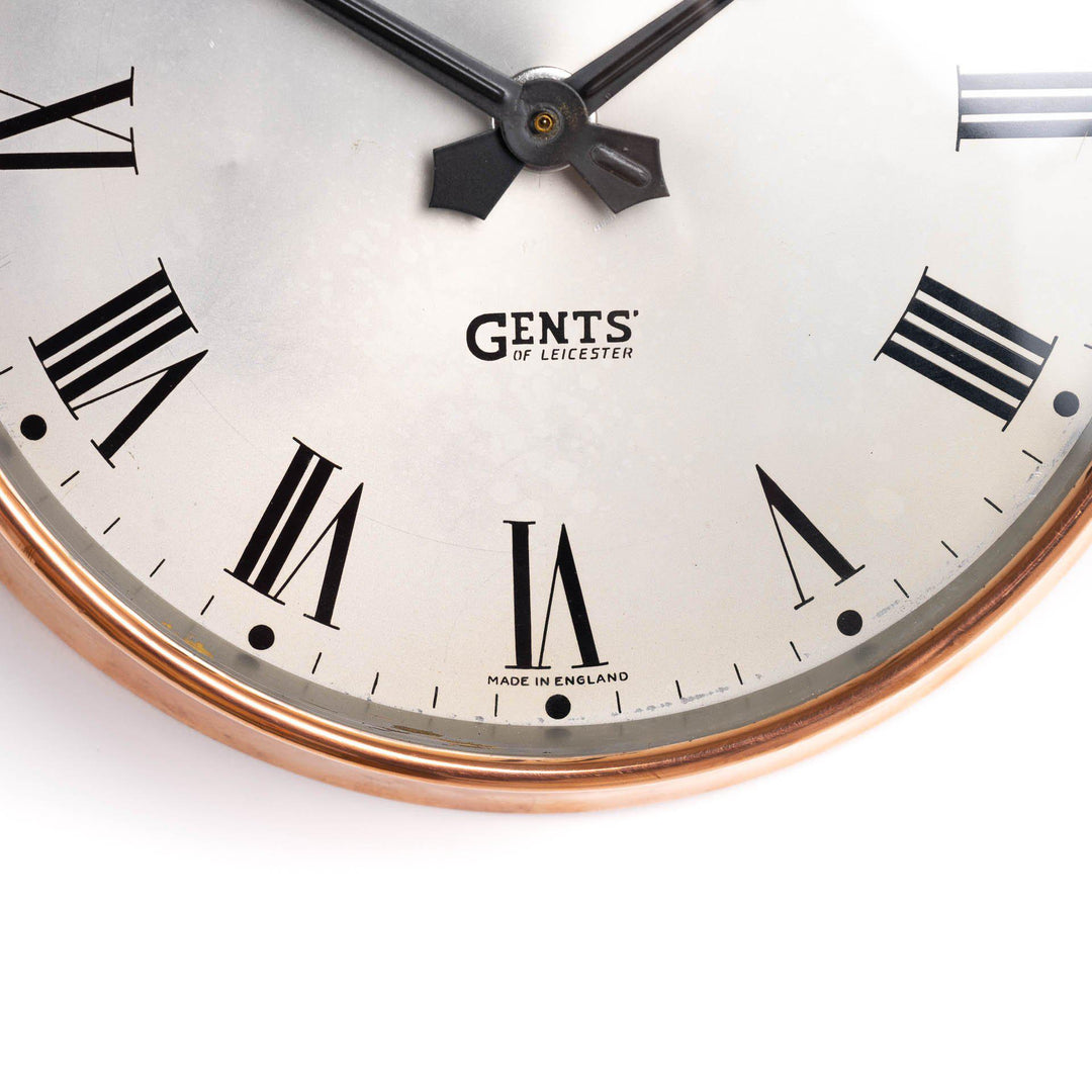 Small 12" Copper Factory Clock by Gents of Leicester