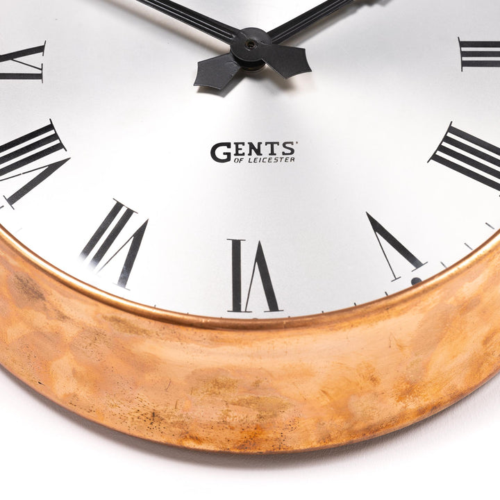 Small 14" Copper Factory Clock by Gents of Leicester