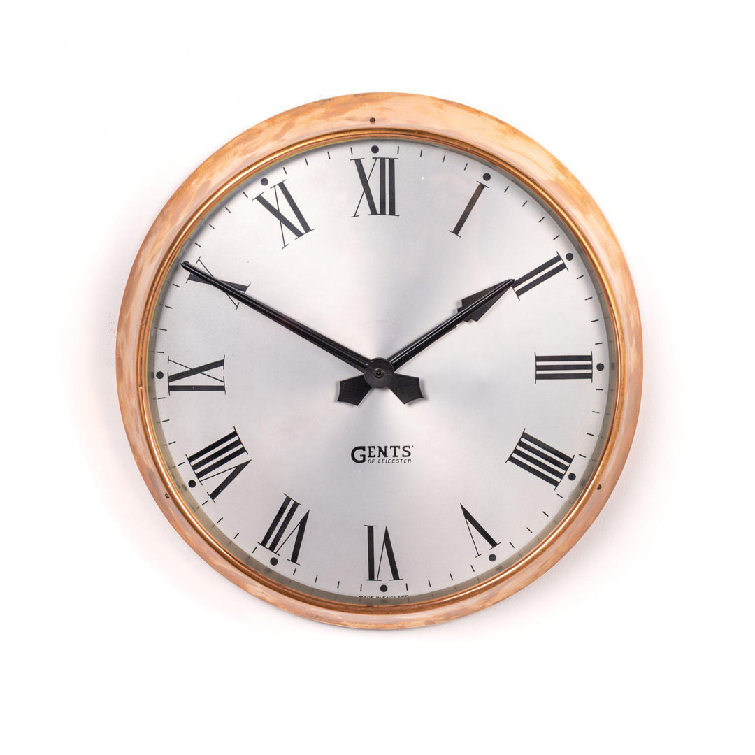 Small 14" Copper Factory Clock by Gents of Leicester