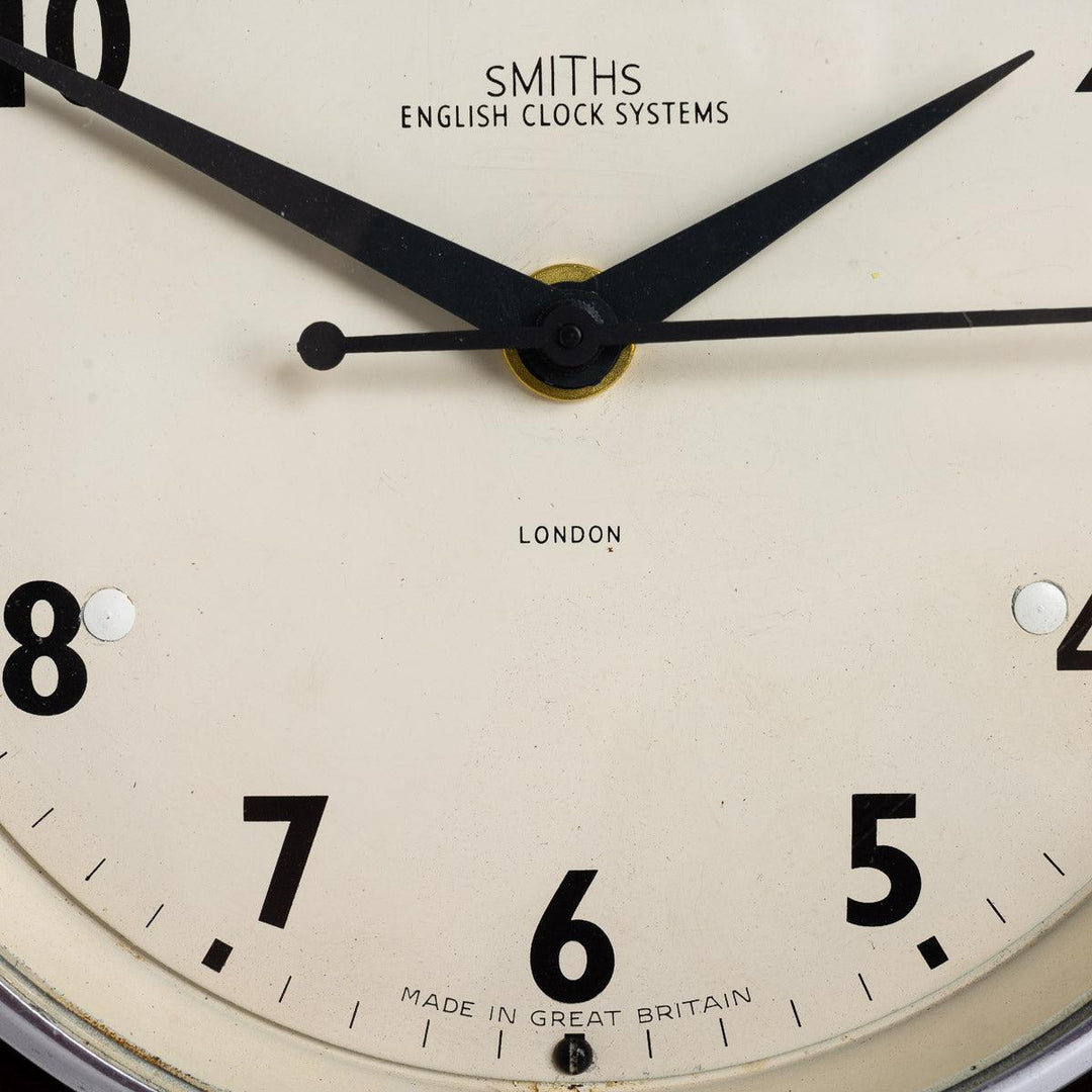 Small Antique Bakelite Factory Clocks by SMITHS English Clock Systems (1)