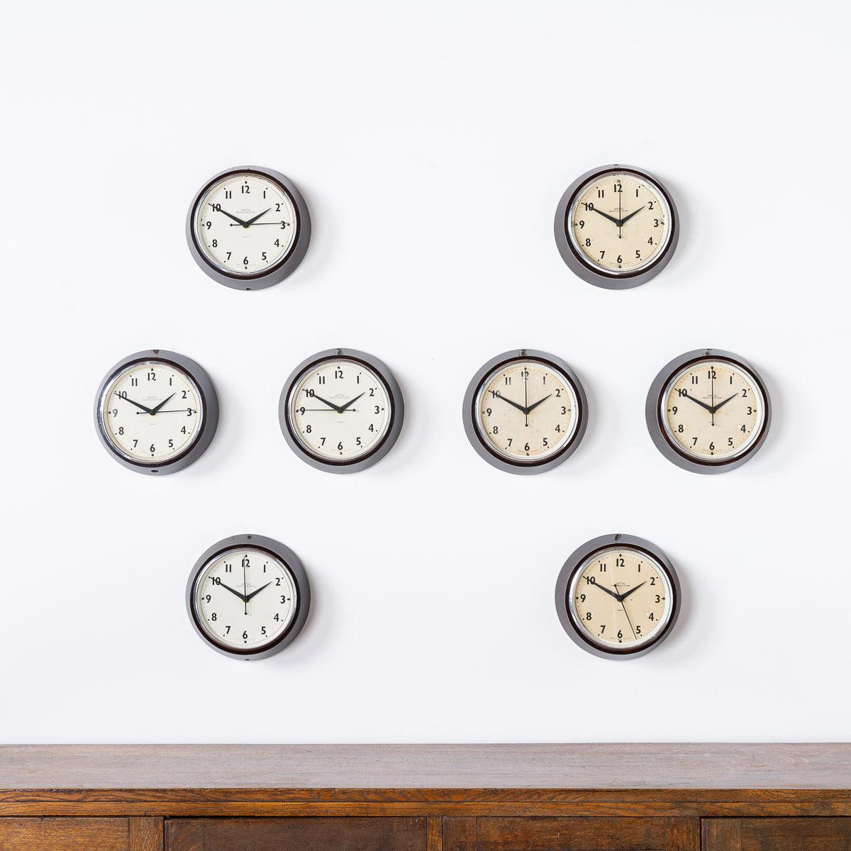 Small Antique Bakelite Factory Clocks by SMITHS English Clock Systems ...