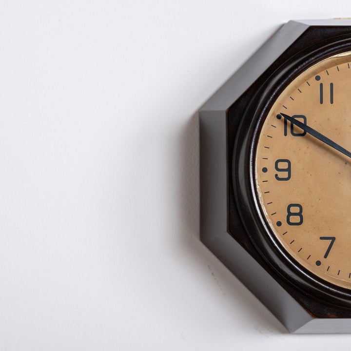 Small Art Deco Octagonal Bakelite Wall Clock by Gents of Leicester