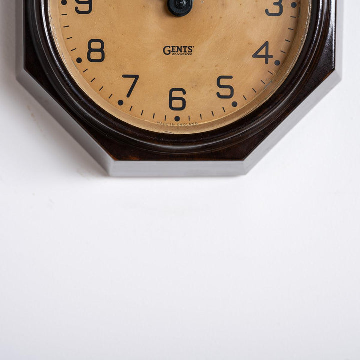 Small Art Deco Octagonal Bakelite Wall Clock by Gents of Leicester