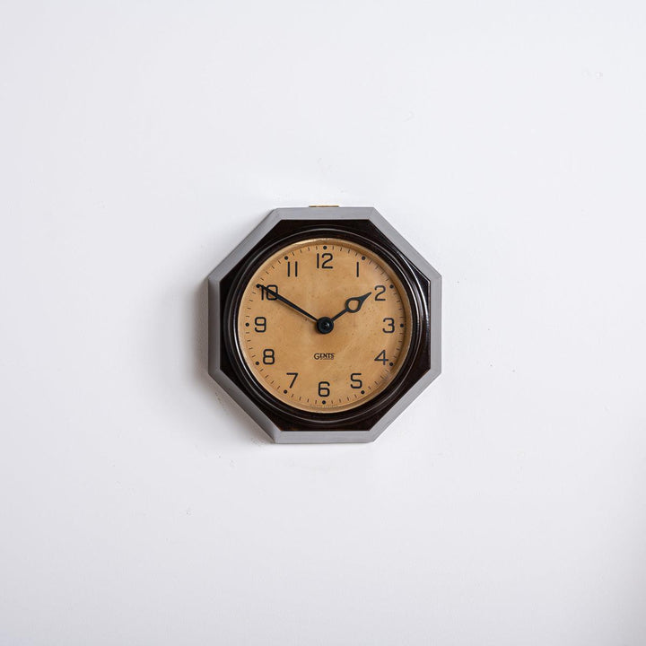 Small Art Deco Octagonal Bakelite Wall Clock by Gents of Leicester