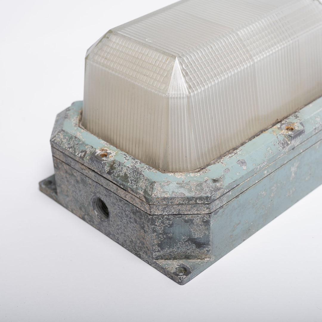 Small Cast Aluminium & Prismatic Glass Wall Lights by Holophane