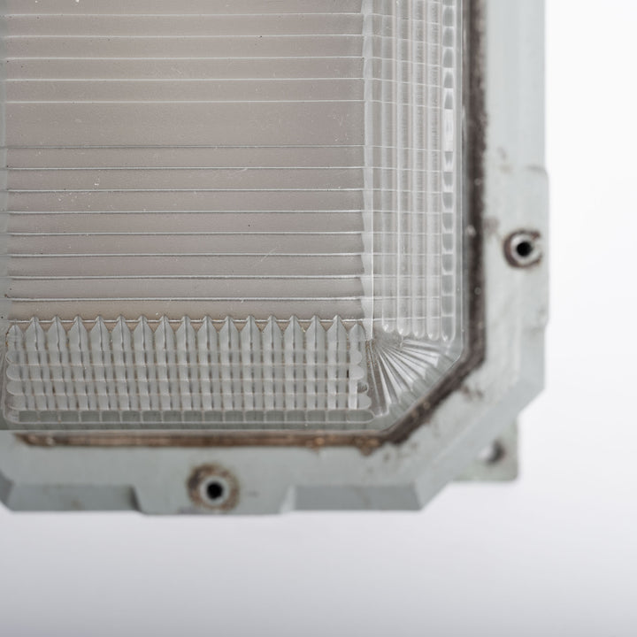 Small Cast Aluminium & Prismatic Glass Wall Lights by Holophane