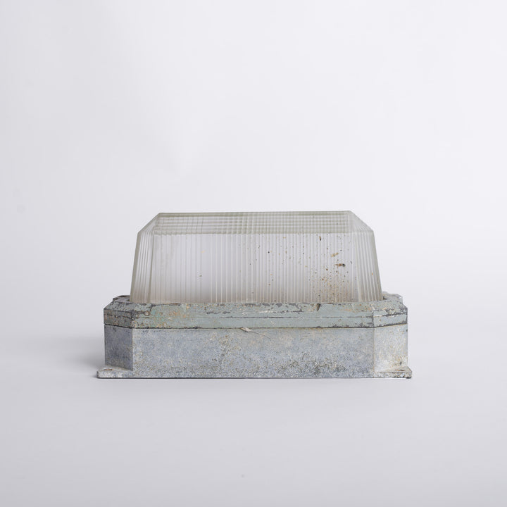 Small Cast Aluminium & Prismatic Glass Wall Lights by Holophane