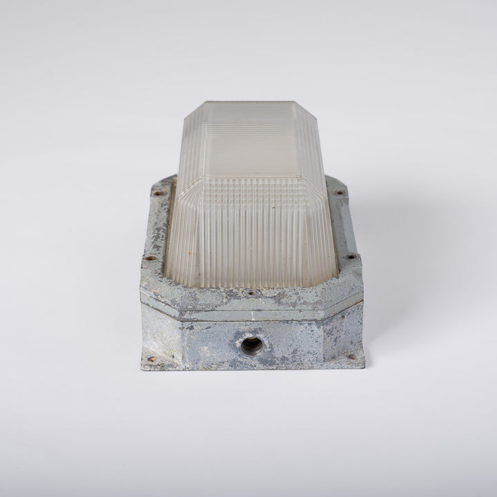 Small Cast Aluminium & Prismatic Glass Wall Lights by Holophane