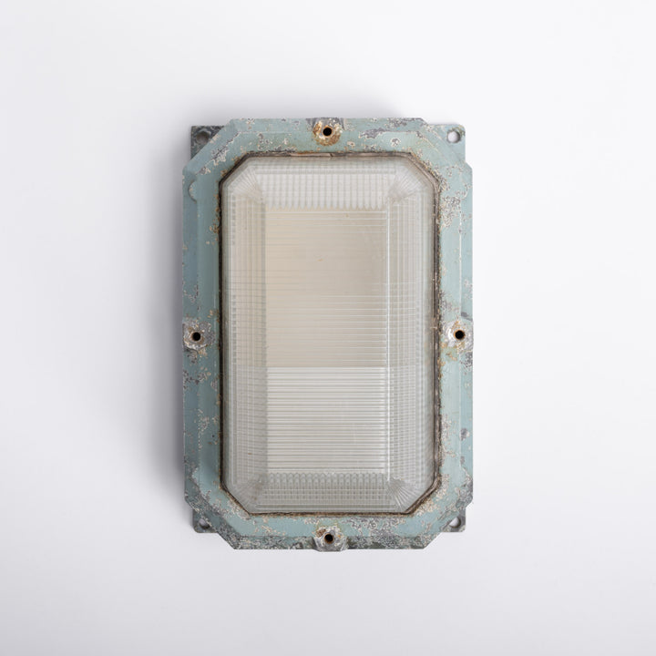 Small Cast Aluminium & Prismatic Glass Wall Lights by Holophane