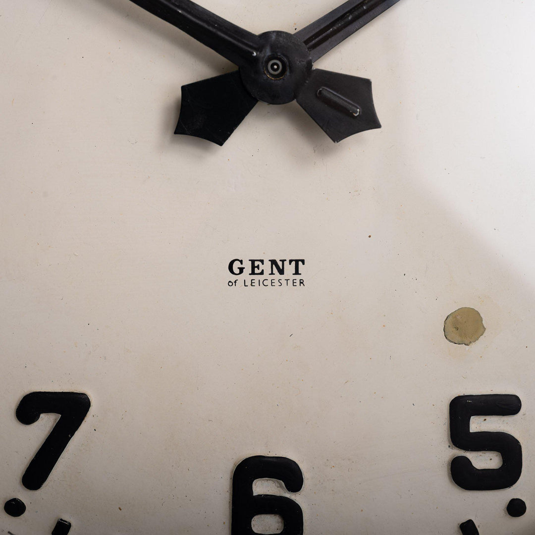 Small Cast Iron Station Wall Clock by Gent of Leicester