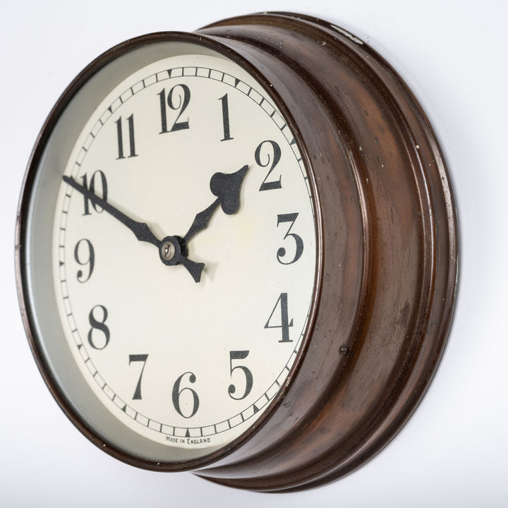Small Copper Cased Electric Slave Clock by Synchronome · London