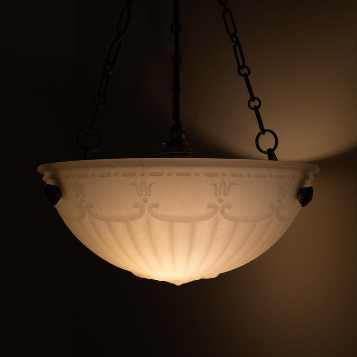 Small Decorative Jefferson Moonstone Glass Plafonnier Ceiling Light