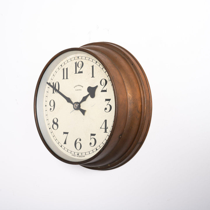 Small Industrial Copper Wall Clock by Synchronome