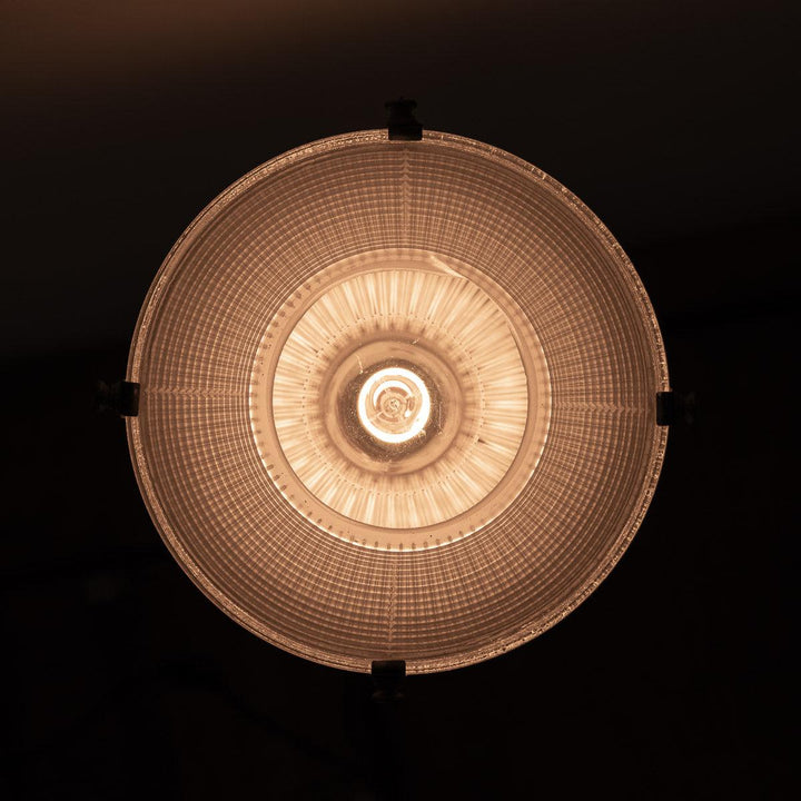 Small Reclaimed Holophane Two Part Prismatic Glass Pendant Light