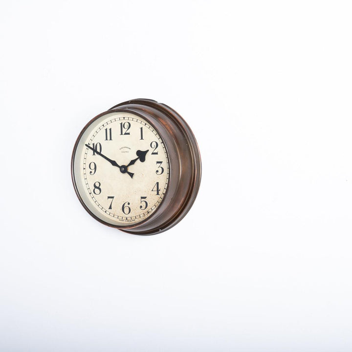 Small Reclaimed Industrial Copper Wall Clock by Synchronome