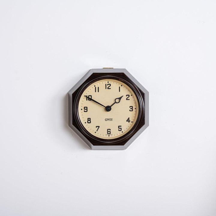 Small Reclaimed Octagonal Bakelite Wall Clock by Gents of Leicester