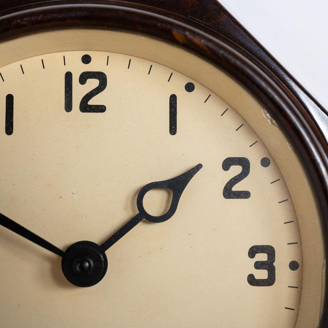 Small Reclaimed Octagonal Bakelite Wall Clock by Gents of Leicester