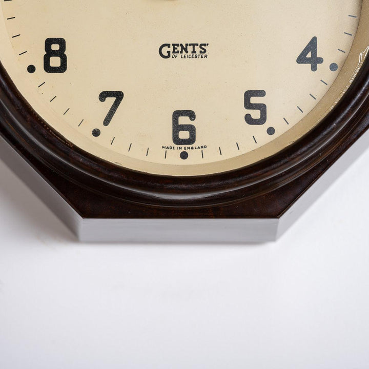 Small Reclaimed Octagonal Bakelite Wall Clock by Gents of Leicester