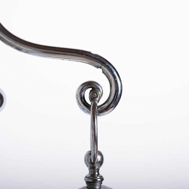 Small Three Arm Chromed Brass Arts & Crafts Pendant Light by GEC