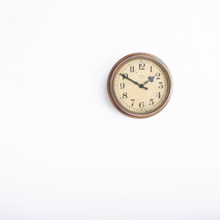 Small Vintage Industrial Copper Wall Clock by Synchronome
