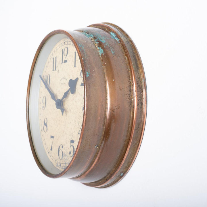 Small Vintage Industrial Copper Wall Clock by Synchronome