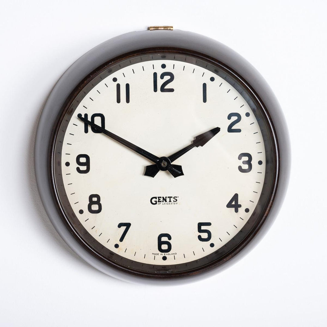 Vintage 11 inch Diameter Bakelite Wall Clock by Gents of Leicester