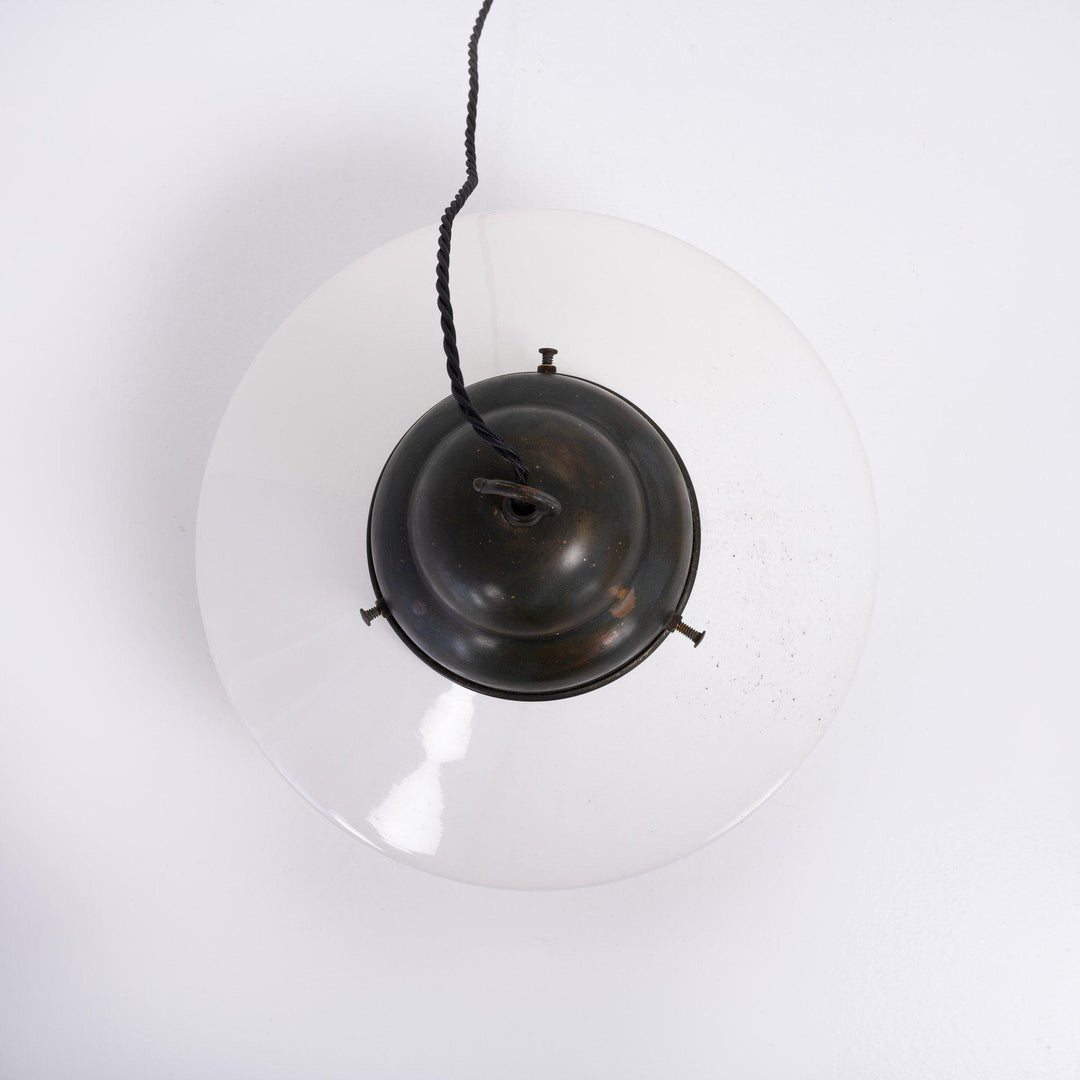 Vintage Acorn Two Tone Opaline Glass Church Pendant Lights