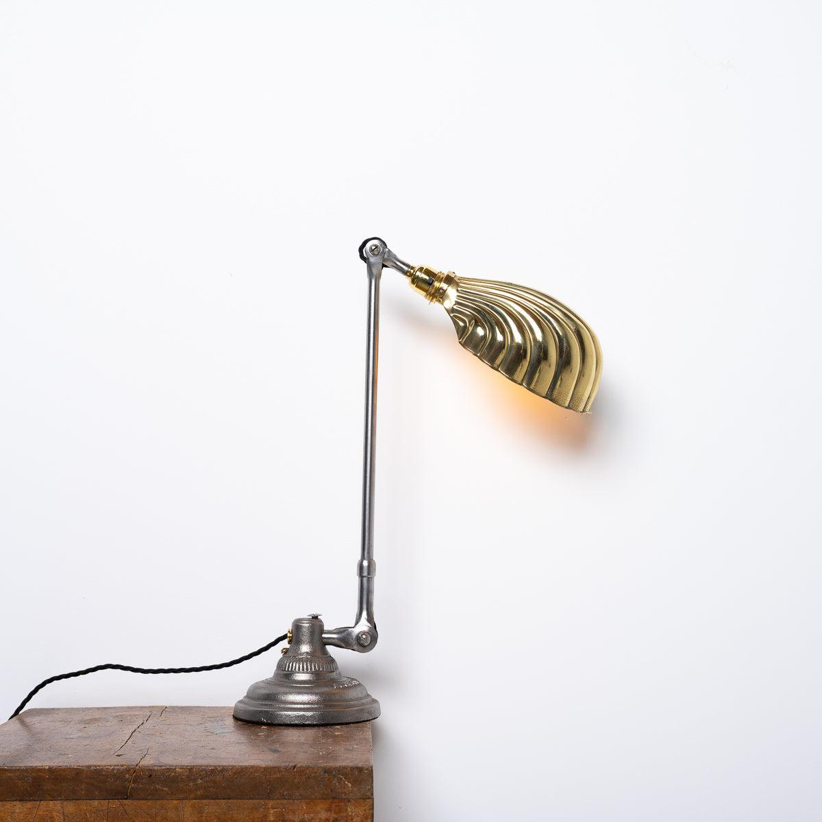 Vintage Cast Steel Dugdills Patent Piano Lamp with Brass Clam