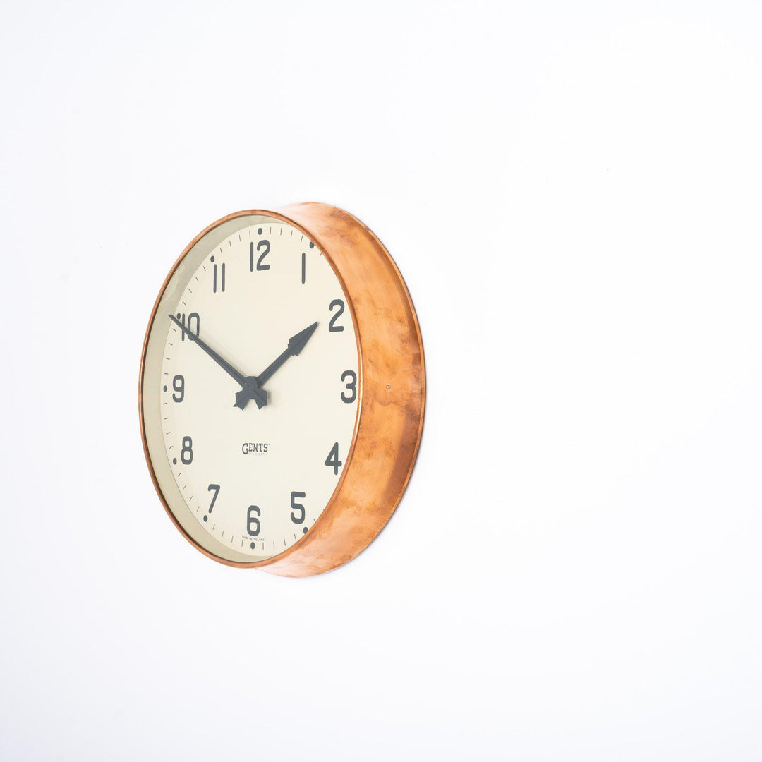 Vintage Copper Factory Clock by Gents of Leicester