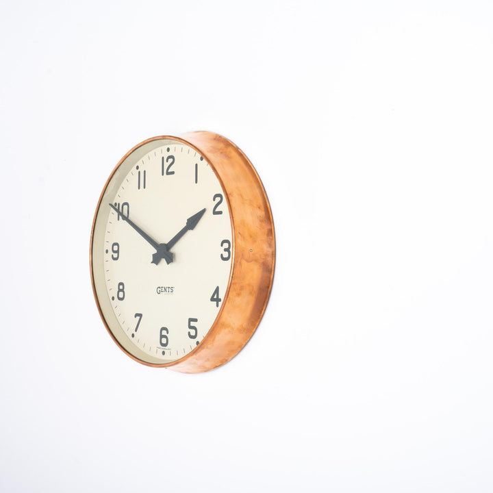 Vintage Copper Factory Clock by Gents of Leicester