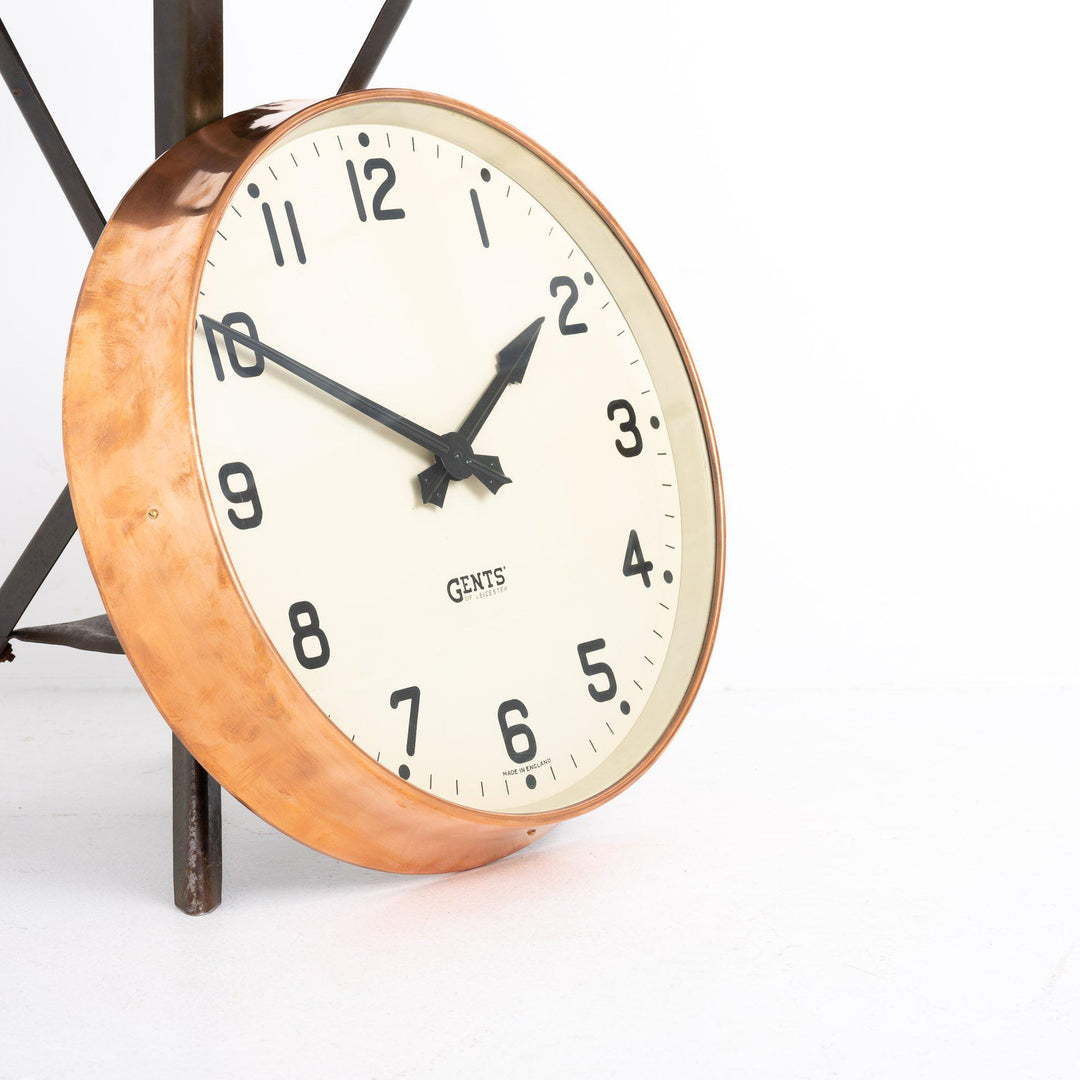 Vintage Copper Factory Clock by Gents of Leicester