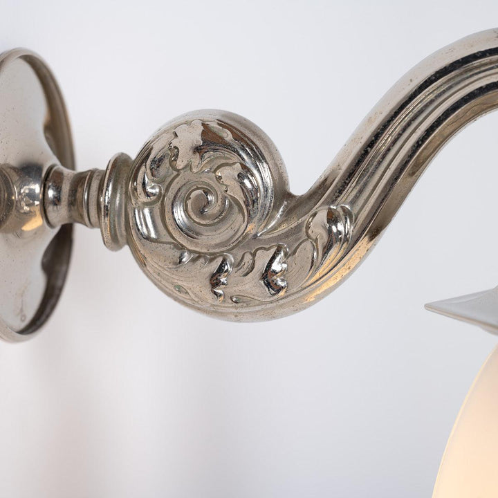 Vintage Decorative Silver and Opaline Glass Wall Sconces by GEC