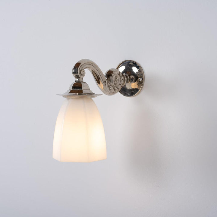 Vintage Decorative Silver and Opaline Glass Wall Sconces by GEC