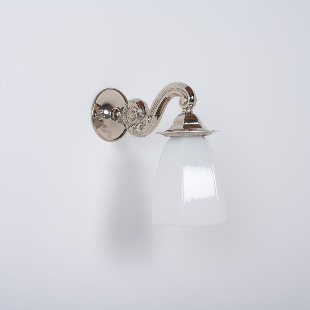 Vintage Decorative Silver and Opaline Glass Wall Sconces by GEC